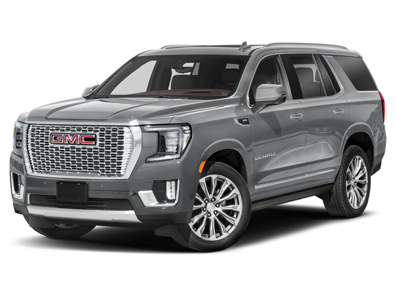 2023 GMC Yukon Denali in Sterling Metallic — front three-quarter view