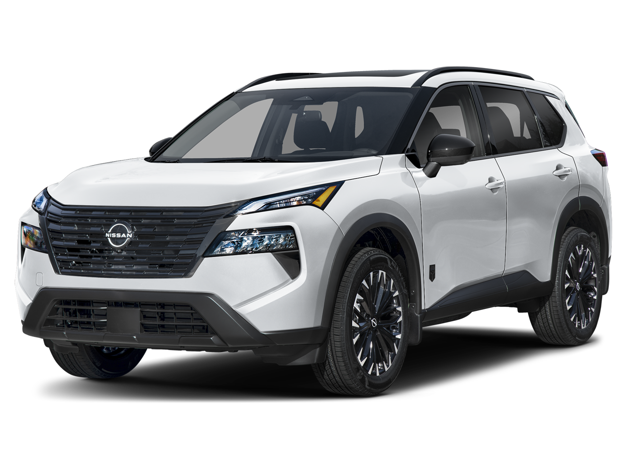 2026 Nissan Rogue Dark Armor in Everest White Pearl Tricoat — front three-quarter view