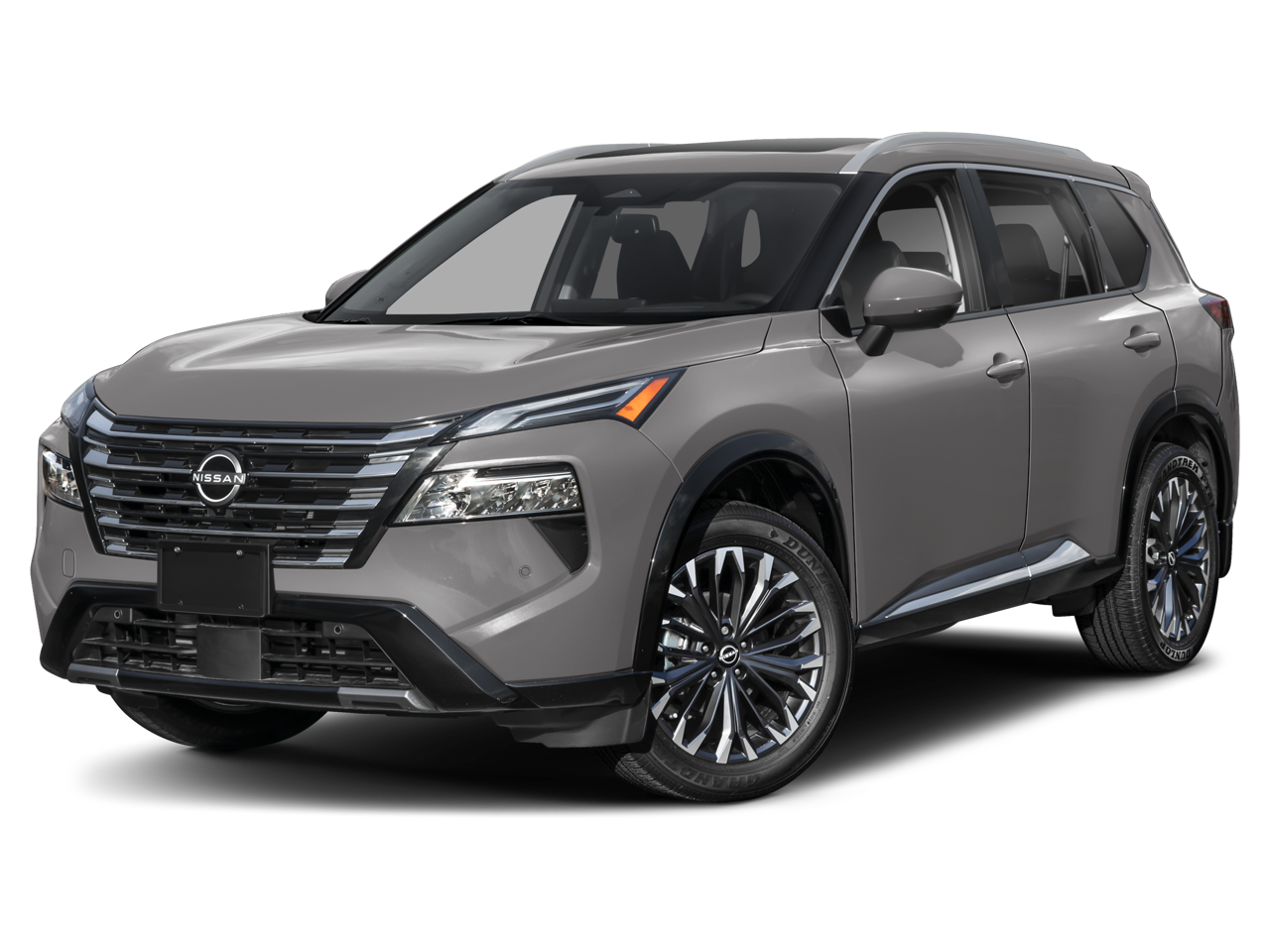 2026 Nissan Rogue Platinum in CHAMPAGNE SILVE — front three-quarter view