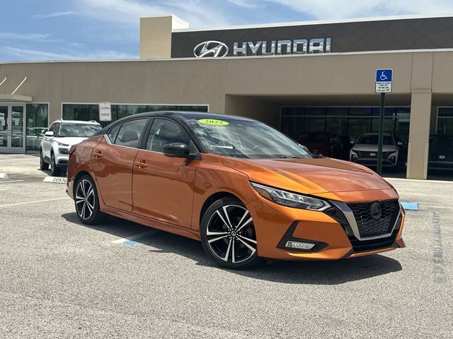 2022 Nissan Sentra SR in Monarch Orange Metallic/Super Black — front three-quarter view