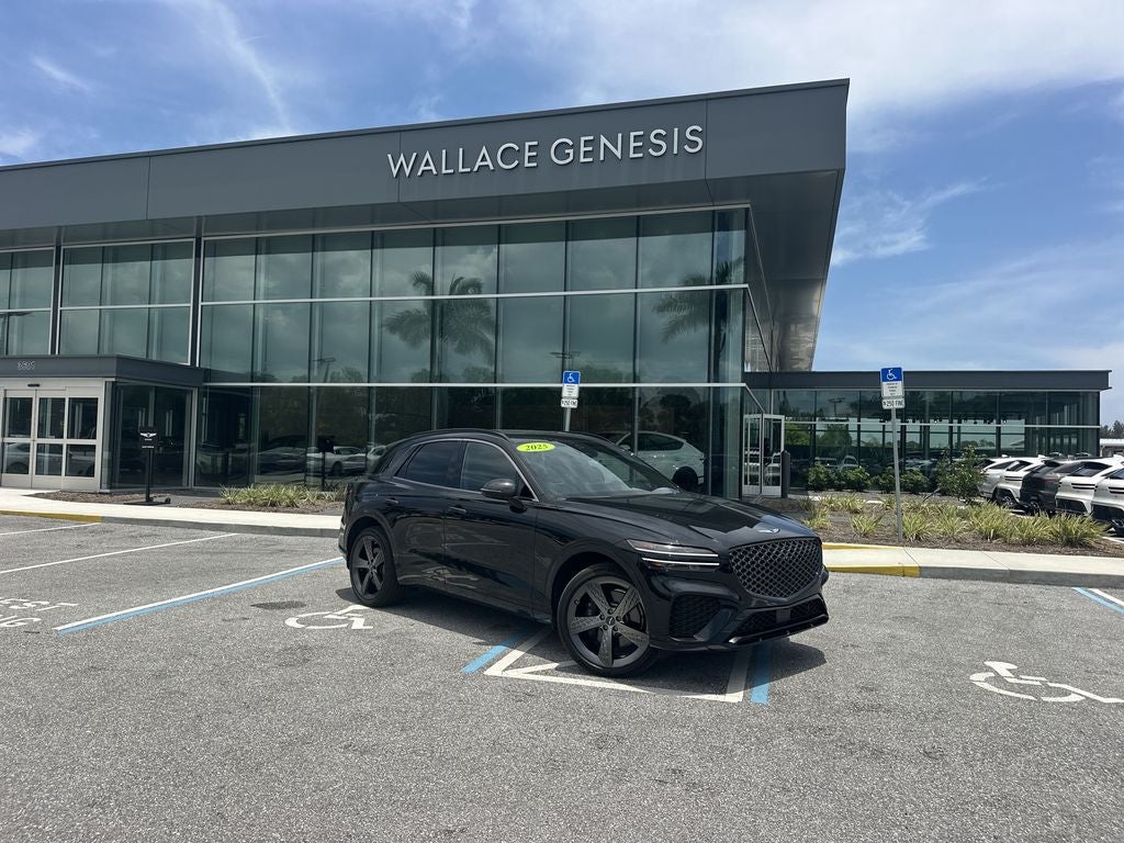 2025 Genesis GV70 3.5T Sport Prestige in Vik Black — front three-quarter view