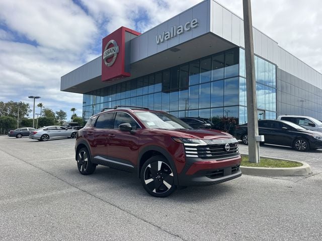 2026 Nissan Kicks SR in Scarlet Ember Tintcoat — front three-quarter view