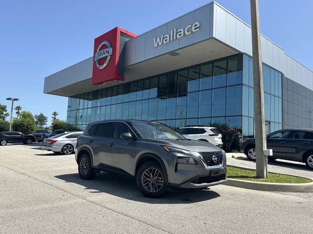 2023 Nissan Rogue S in Gun Metallic — front three-quarter view