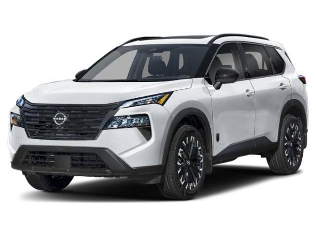 2026 Nissan Rogue Dark Armor in Everest White Pearl Tricoat — front three-quarter view
