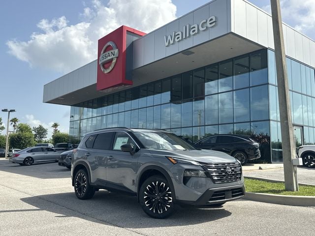 2026 Nissan Rogue Dark Armor in Boulder Gray Pearl — front three-quarter view