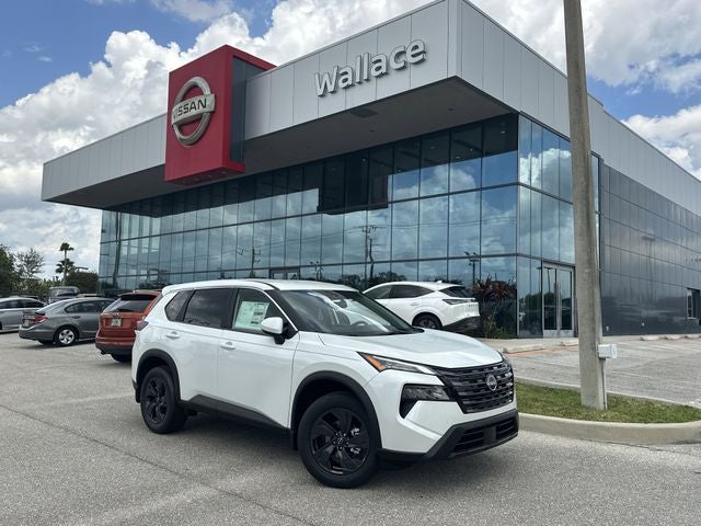 2026 Nissan Rogue SV in Everest White Pearl Tricoat — front three-quarter view