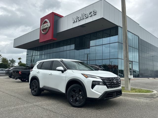 2026 Nissan Rogue SV in Everest White Pearl Tricoat — front three-quarter view