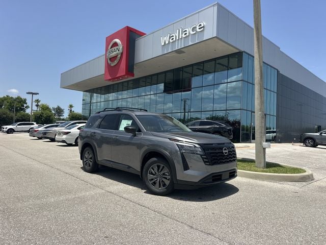 2026 Nissan Pathfinder SV in Gun Metallic — front three-quarter view