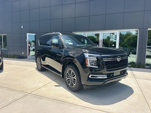 2026 Nissan Armada SL in Super Black — front three-quarter view