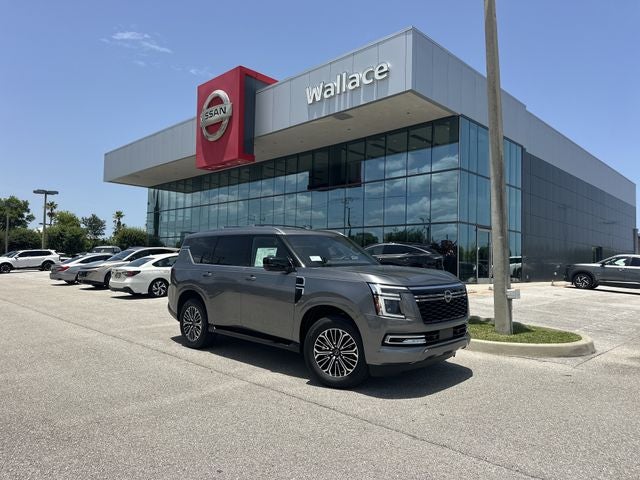 2026 Nissan Armada SL in Gun Metallic — front three-quarter view