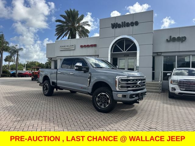 2024 Ford F-350SD Platinum in Gray Metallic — front three-quarter view