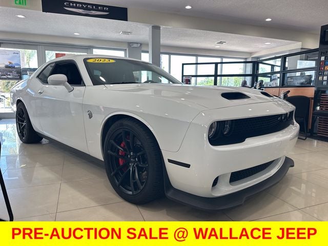 2023 Dodge Challenger SRT Hellcat Jailbreak in White Knuckle Clearcoat — front three-quarter view