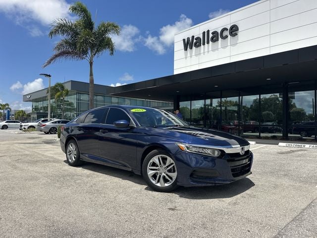 2019 Honda Accord LX in Obsidian Blue Pearl — front three-quarter view