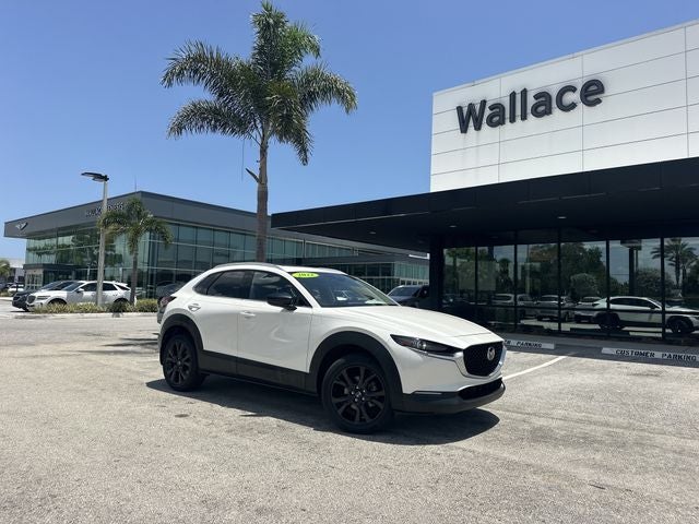 2022 Mazda Mazda CX-30 2.5 Turbo Premium Package in Snowflake White Pearl Mica — front three-quarter view