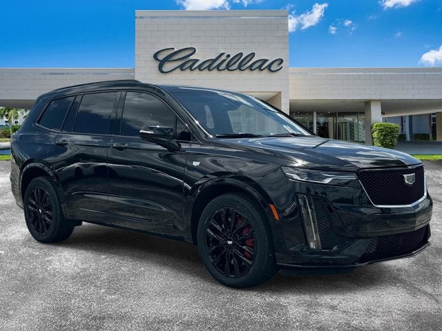 2024 Cadillac XT6 AWD Sport in Stellar Black Metallic — front three-quarter view