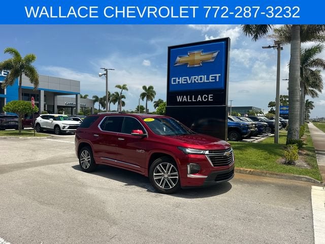 2023 Chevrolet Traverse High Country in Radiant Red Tintcoat — front three-quarter view