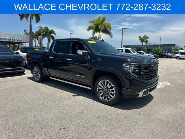 2023 GMC Sierra 1500 Denali Ultimate in Titanium Rush Metallic — front three-quarter view